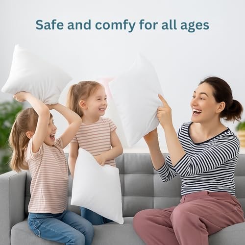 4 Pack 18x18 White Throw Pillow Inserts for Decorative 18" x 18" 01: White