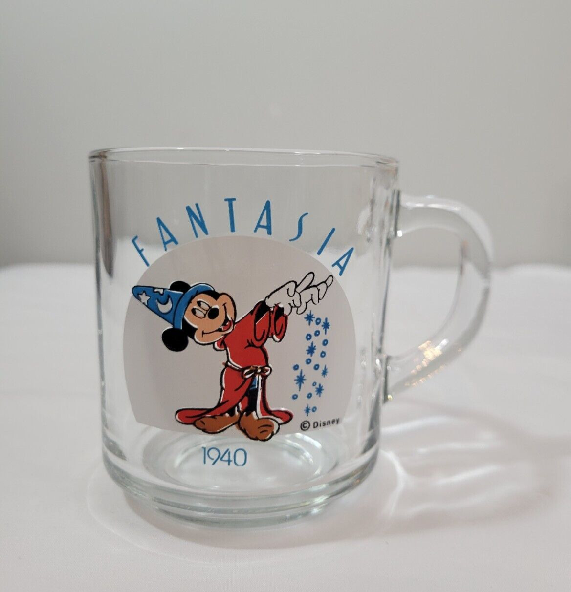 DISNEY Mickey Mouse Fantasia 1940 Commemorative Clear Mug