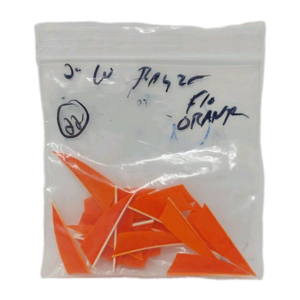 22 Count Archery Arrow Feathers 2" Left Wing: Rayzr Orange