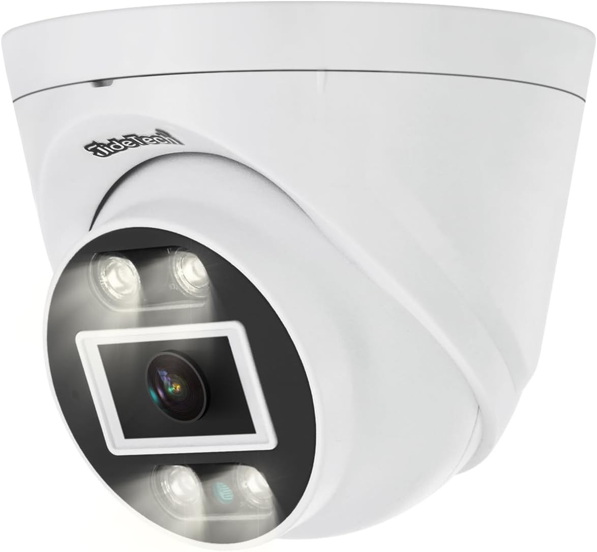 JideTech 5MP Turret POE Camera Outdoor,Security IP Camera Human/Motion Detection