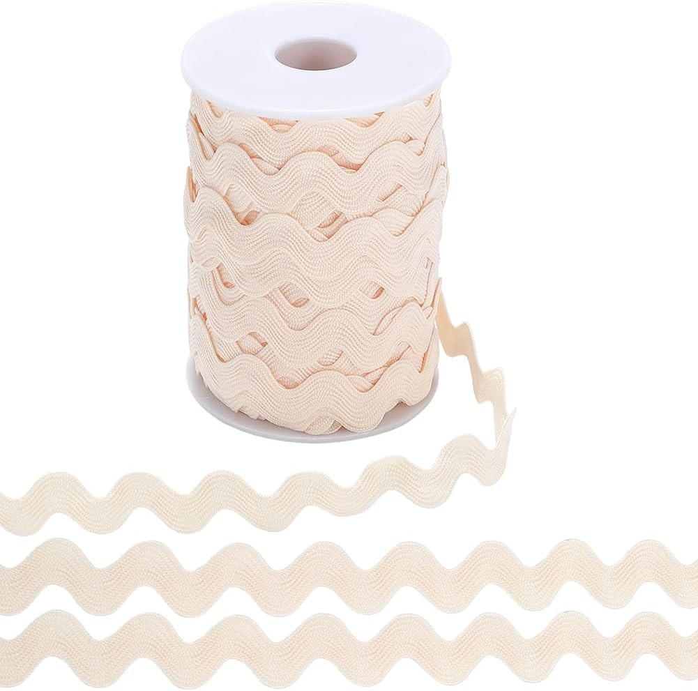 GORGECRAFT 10mm Wide RIC Rac Trim 25 Yards Wavy Bending Ribbon Rick Old Lace
