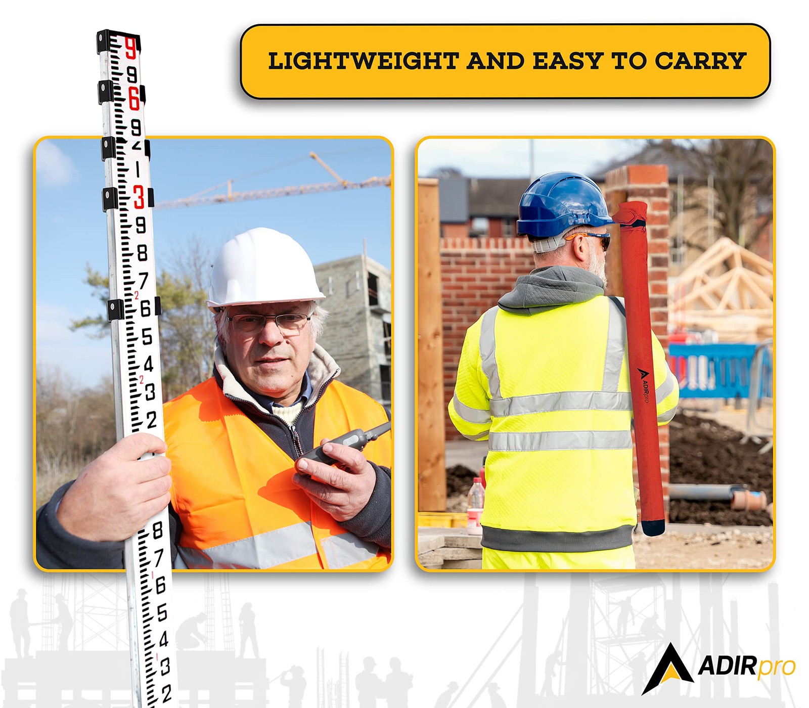 9 ft Aluminum Telescoping Grade Rod | Dual-Sided 5-Section Leveling Rod