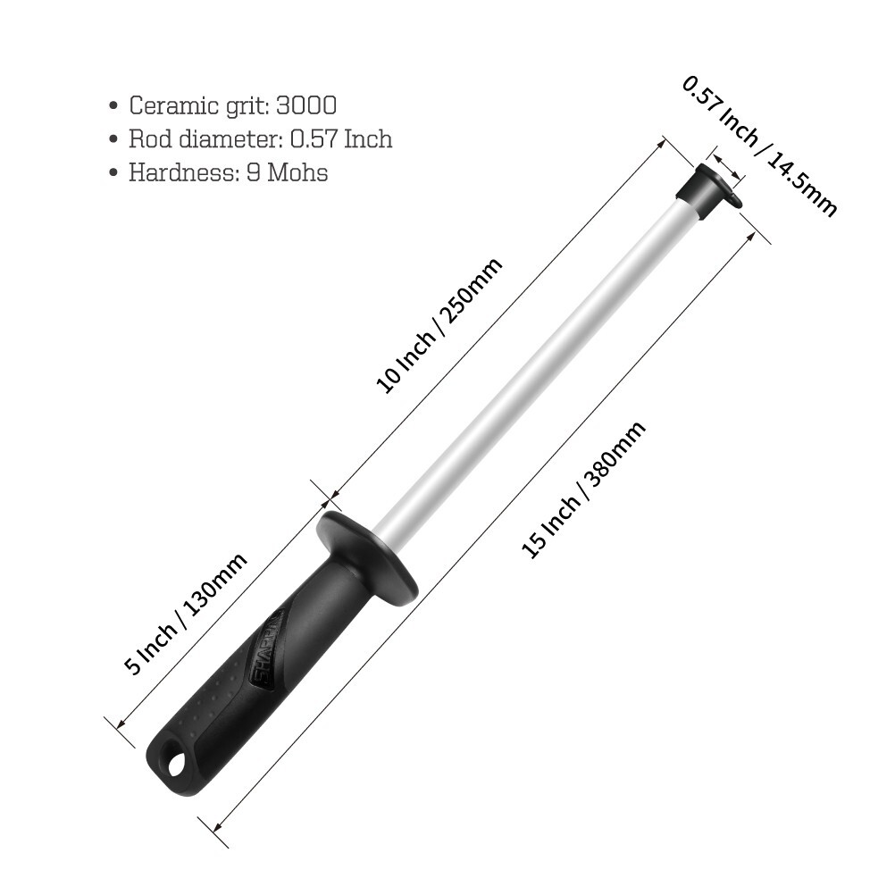 Professional Ceramic Sharpening Fine Honing Rod Steel Kitchen Knife Sharpener