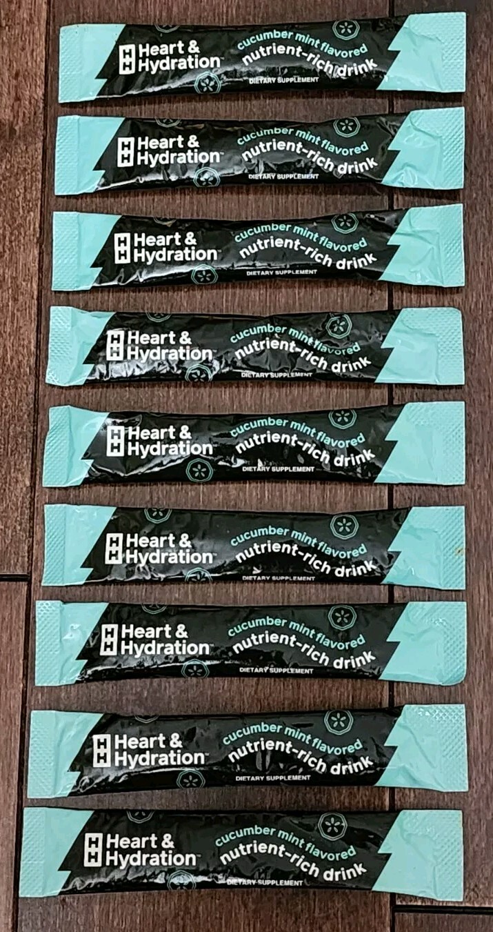 TruVision Truvy Heart & Hydration Cucumber Mint Flavor 9 Packets New Sealed