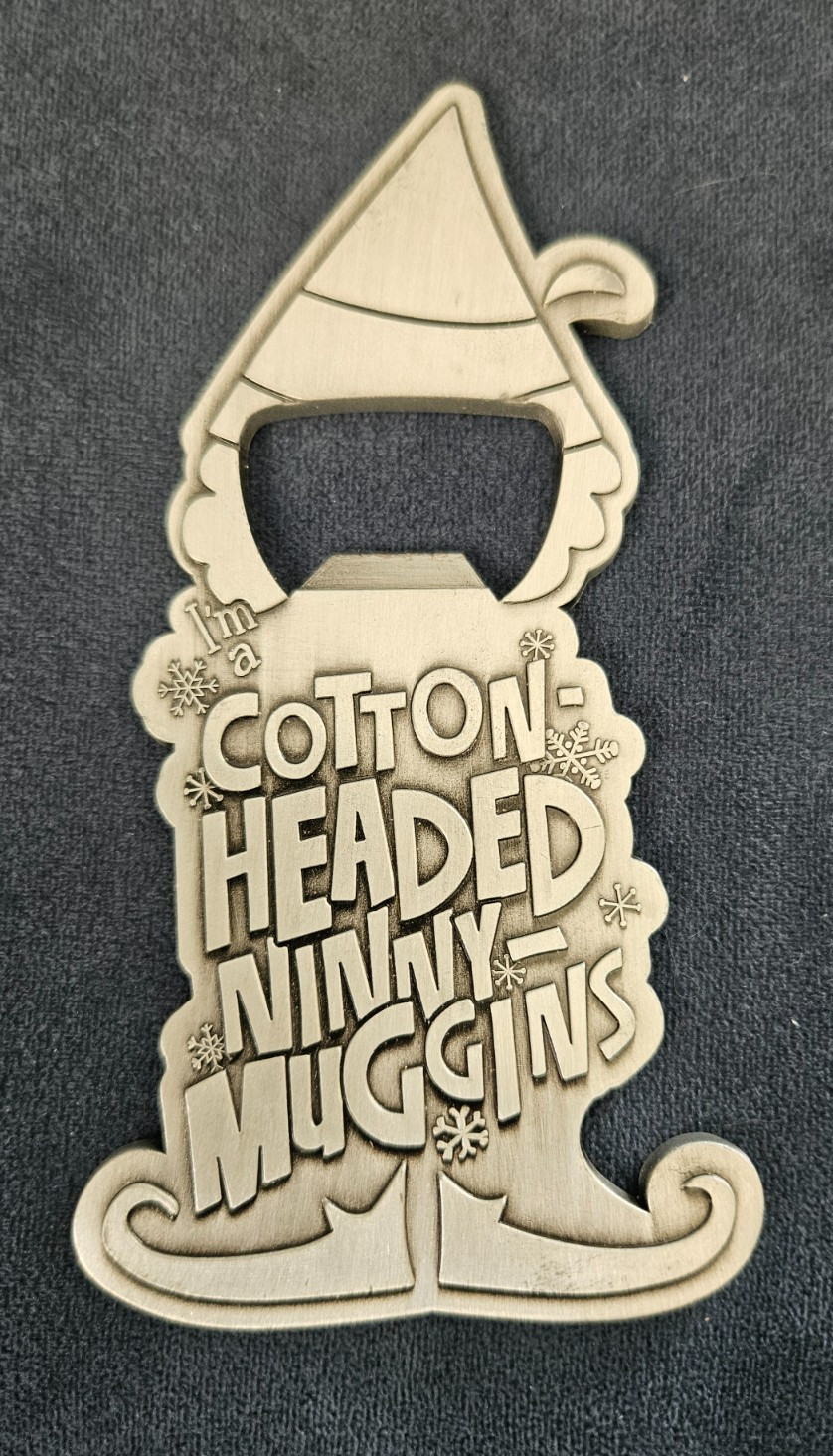 Elf Cotton Headed Ninny Muggins Metal Bottle Opener