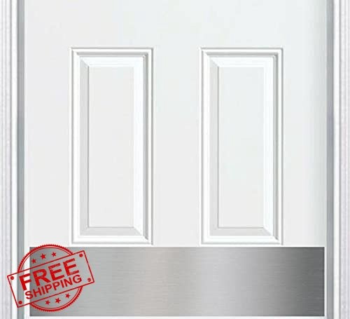 Deck Door Kick Plate Anodized Aluminum Satin Nickel 8x30" Screw Mount