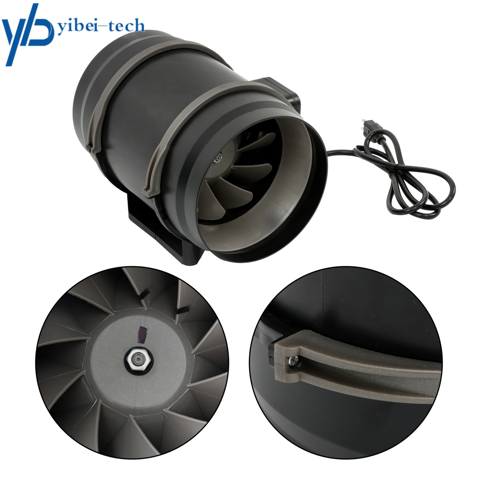 Inline Duct Fan, 8" 807 CFM with Temperature Humidity Controller EC-Motor