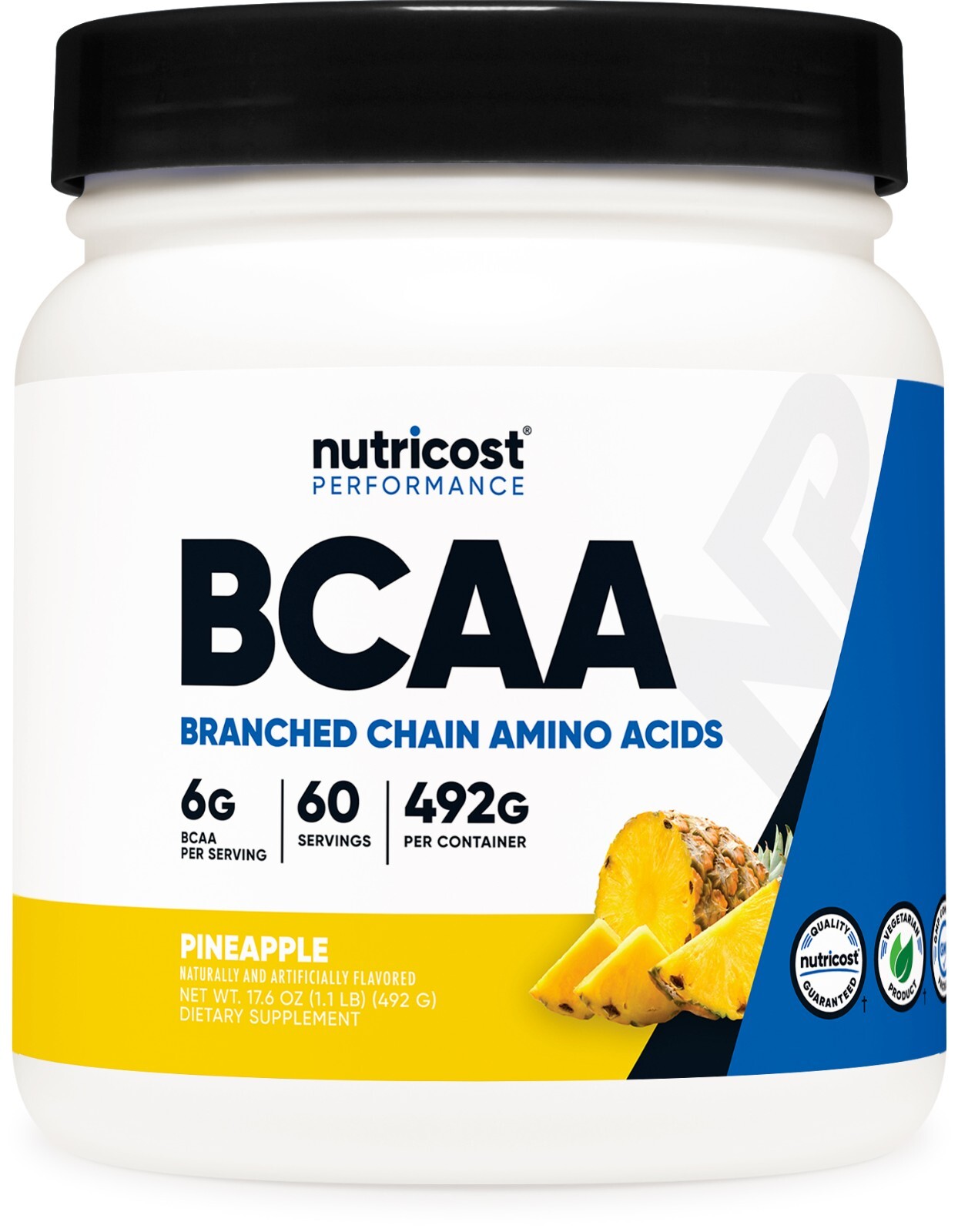 Nutricost BCAA 2:1:1 Powder (Pineapple) 60 Servings - 6G Per Serving