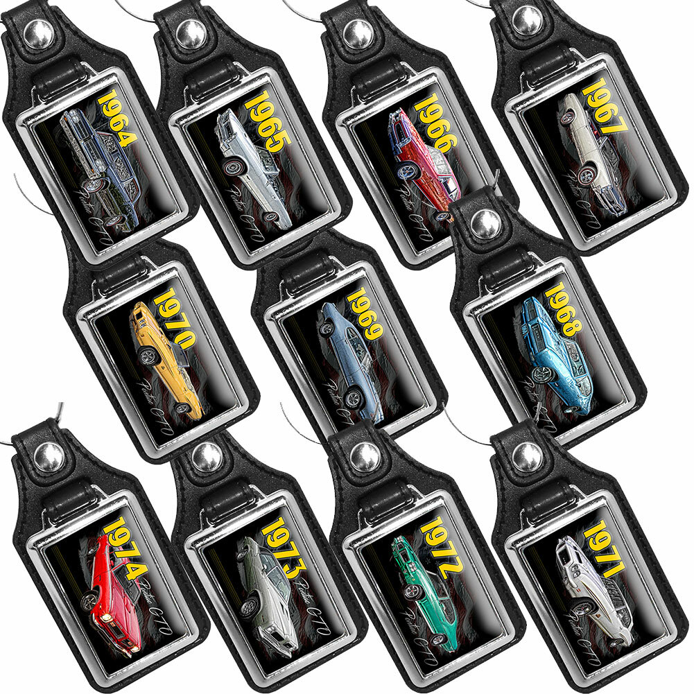 1964 through 1974 Pontiac GTO Muscle Car Designs Key Chain Key FOB Key Ring