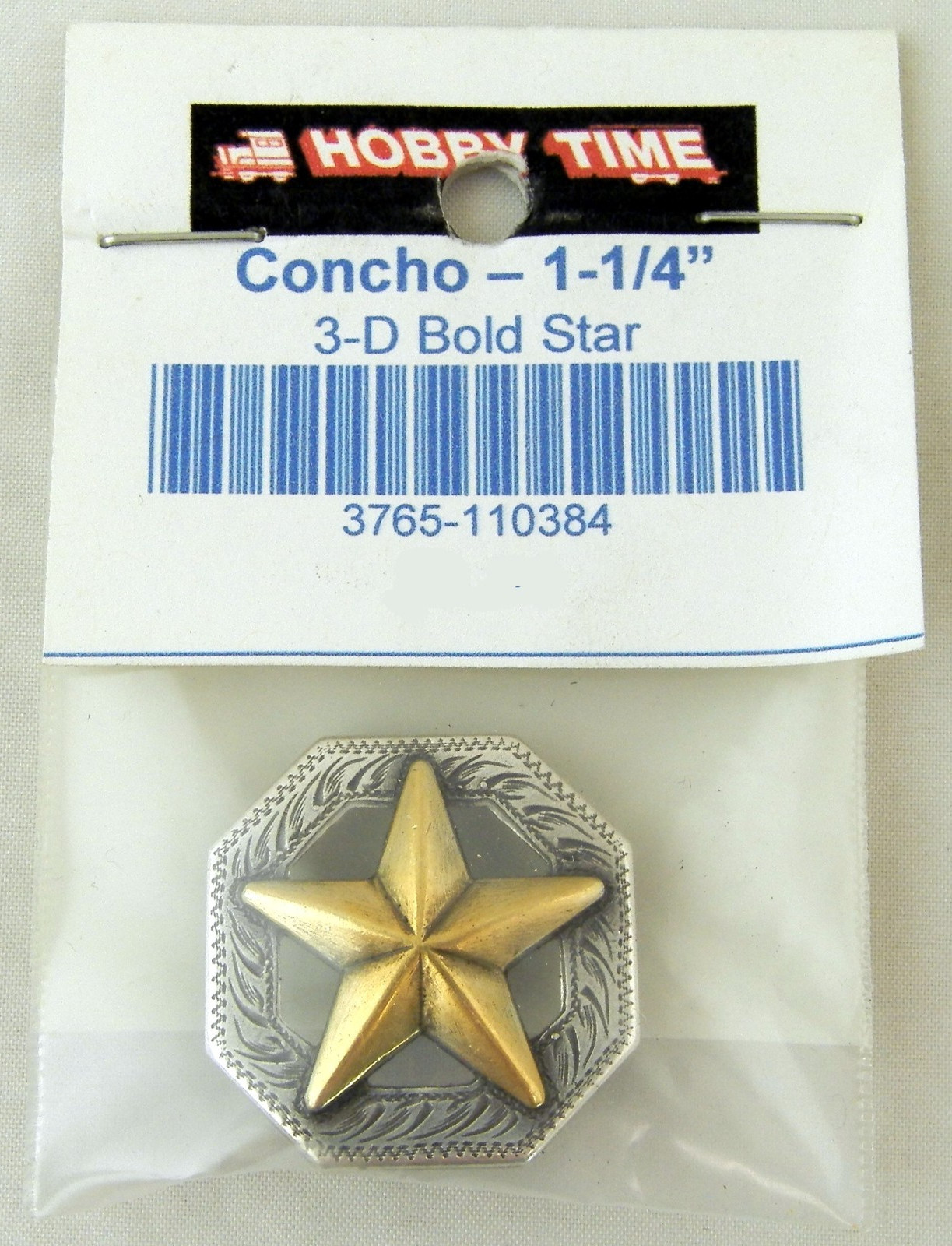 1-1/4" 3-D Bold Star Concho (Screwback)