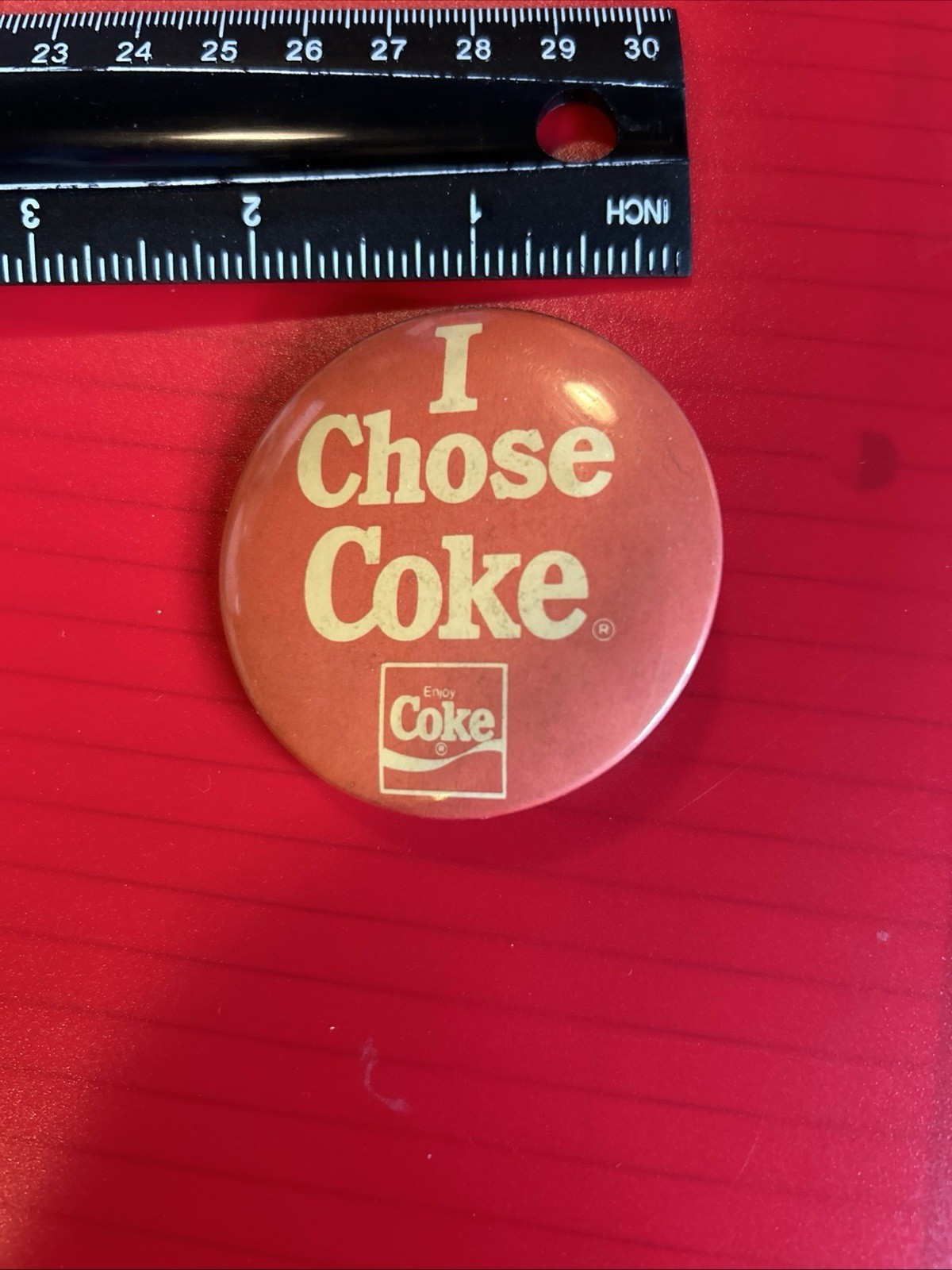 Vintage 1986 Coca Cola I Chose Coke Pinback Button Pin Badge Rare