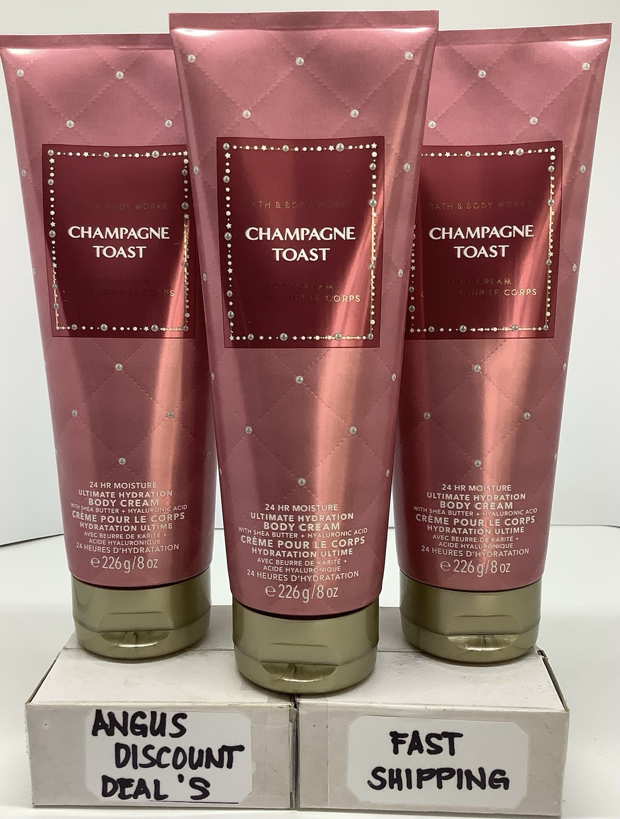 Bath & Body Works Champagne Toast Ultimate Hydration Body Cream,8oz, 3PCS.