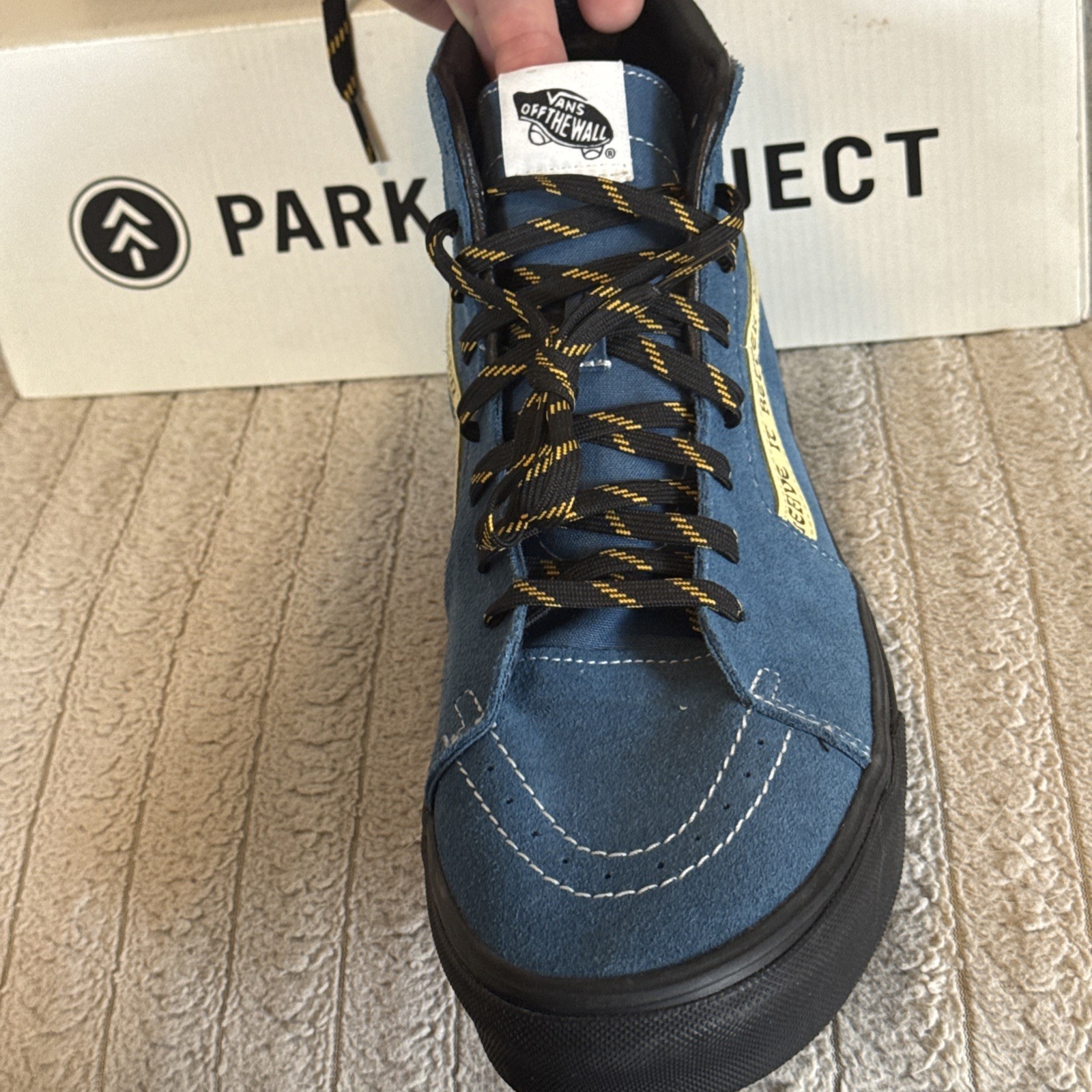 Vans x Parks Project Sk8-Hi Blue Teal Suede Shoes Mens 11.5 Womens 13 Mint Rare