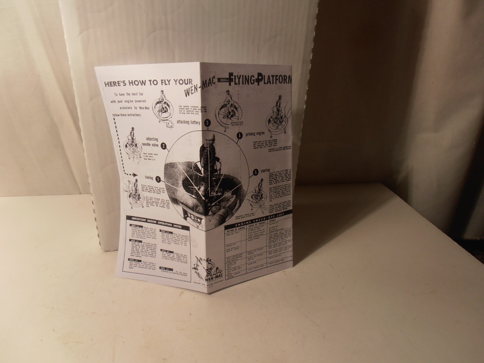 Wen-Mac Hiller Flying Platform Manual and Parts List Reprint