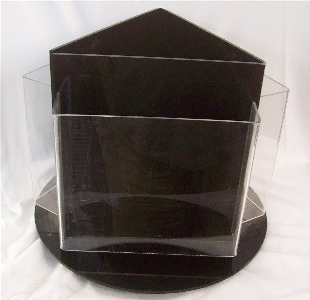 Store Display Fixtures NEW REVOLVING 8.5" x 10" ACRYLIC 3 PKT. LITERATURE HOLDER