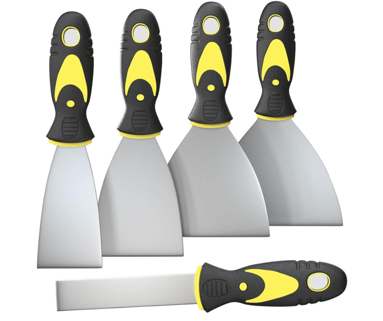 Rerdeim 5PCS Putty Knife Set Paint Scraper Spackle Tools for Wall 1” 2” 3” 4” 5”