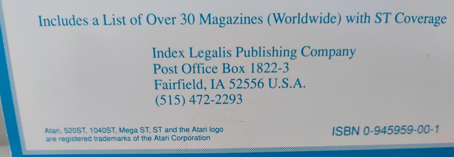 The Atari ST Book - Tips, Instructions, Secrets & Hints By Turner; New Old Stock