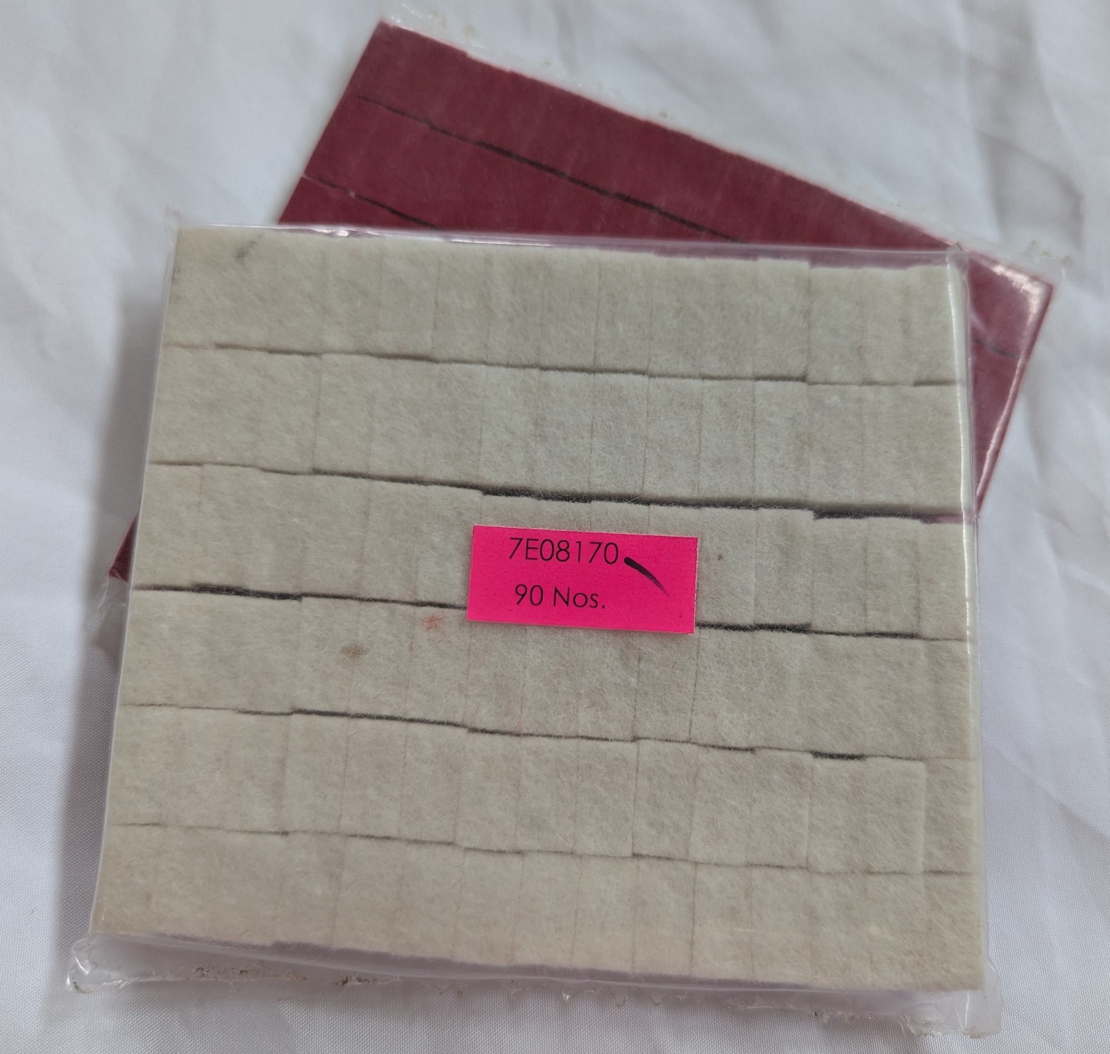Grand Piano Treble Damper Felt Scarlet-Backed, 7/16" x 3/8 - set of 90