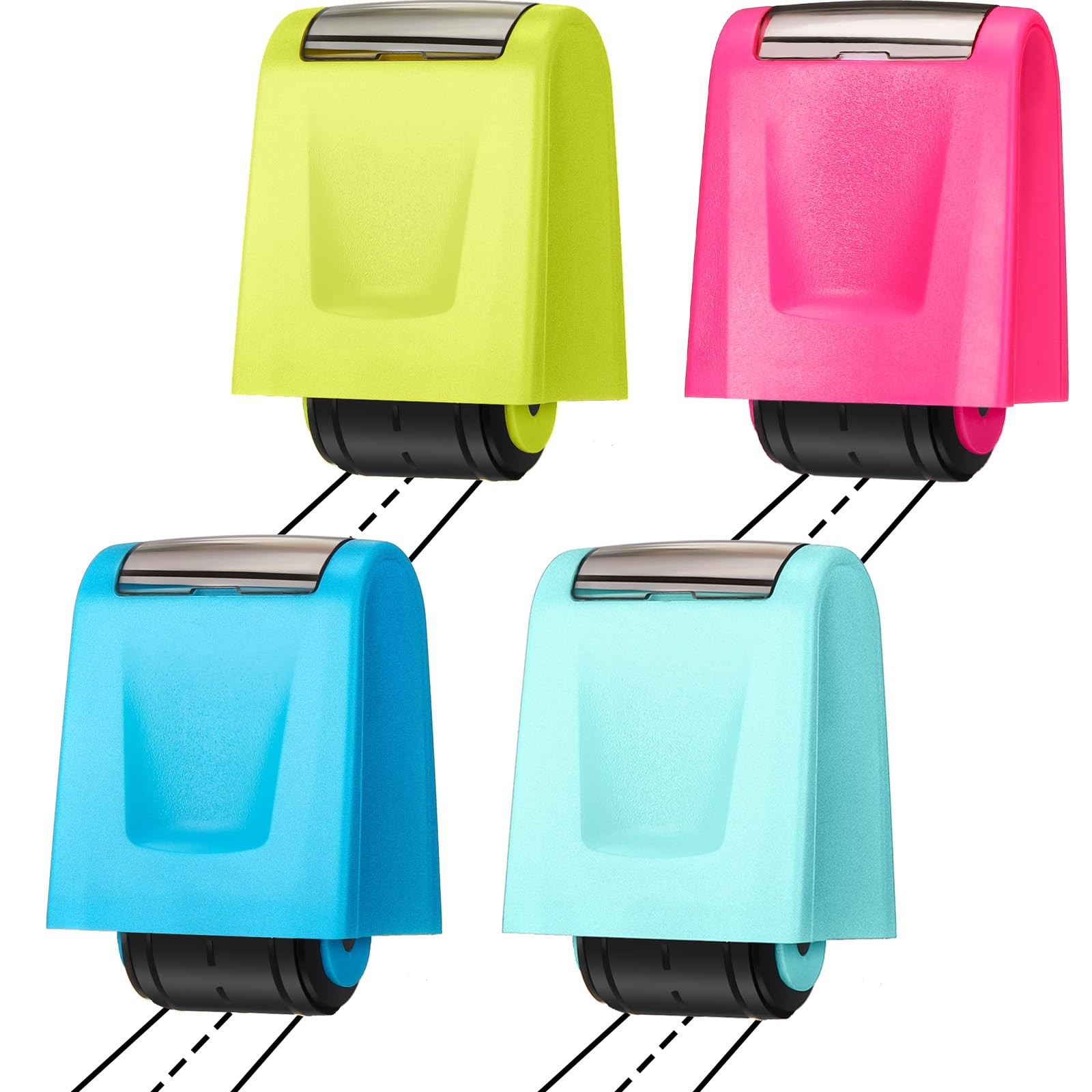 4 PCS Dashed Handwriting Lines Practice Roller Stamp Self Inking Teacher Tool