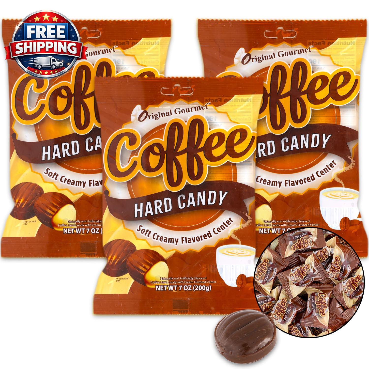 21Oz  Coffee Drops Bulk - Espresso Flavored Hard Candies Individually Wrapped Sn
