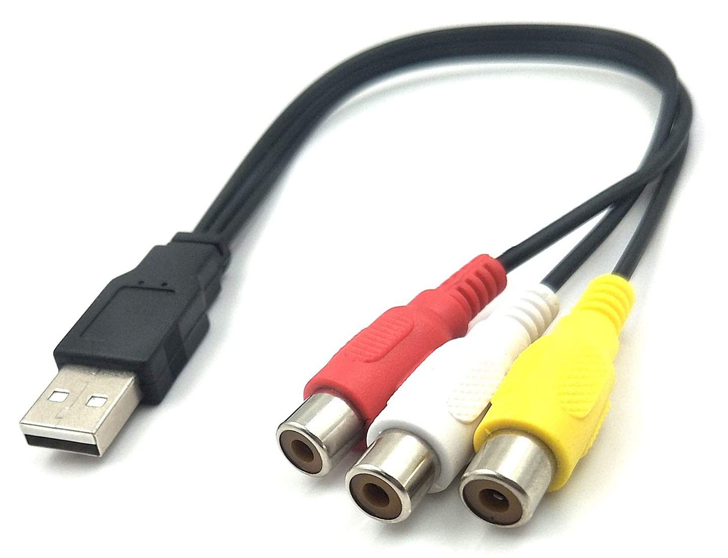 HOLIKA USB to 3RCA Cable, A 2.0 Male 3 12 inches, Male-RCA Female