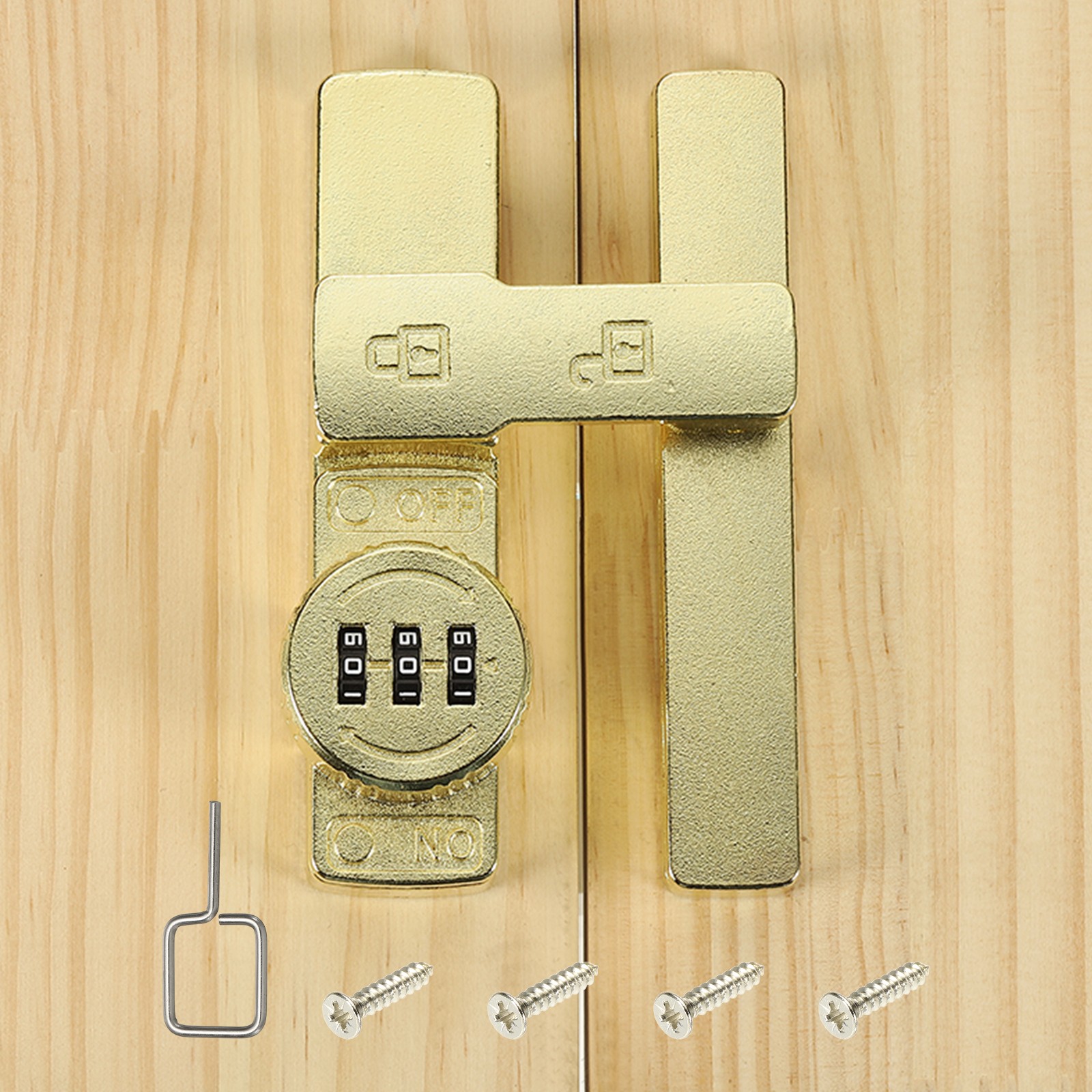 For 180 Degree Sliding Lock with 3 Digit Code, Gold