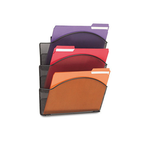 Safco 5652BL Wall Pocket onyx Triple Letter Size - One
