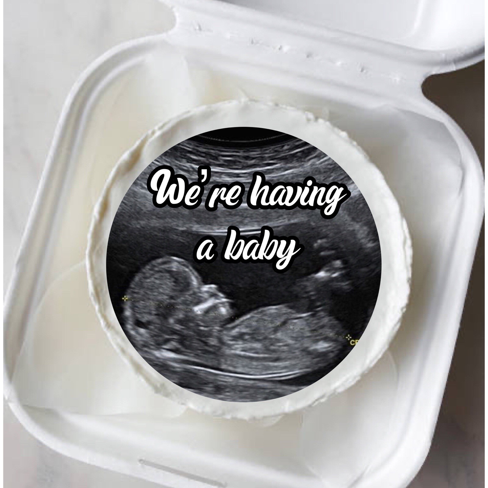 pregrancy annoncement edible image Topper, Cupcake Toppers