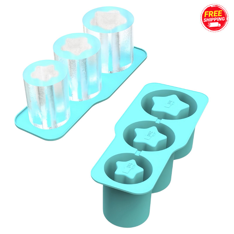 Silicone Blue Star Ice Tray for Stanley 30 & 40oz Tumblers – 3-Size Mold Set