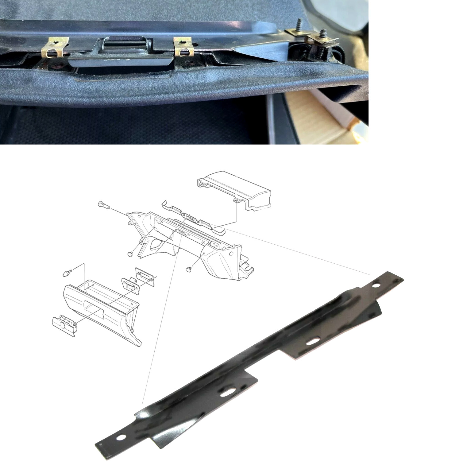 BMW Z3 SERIES S52 S54 M52 M54 M44 1996-02 GLOVE BOX METAL REINFORCEMENT BRACKET