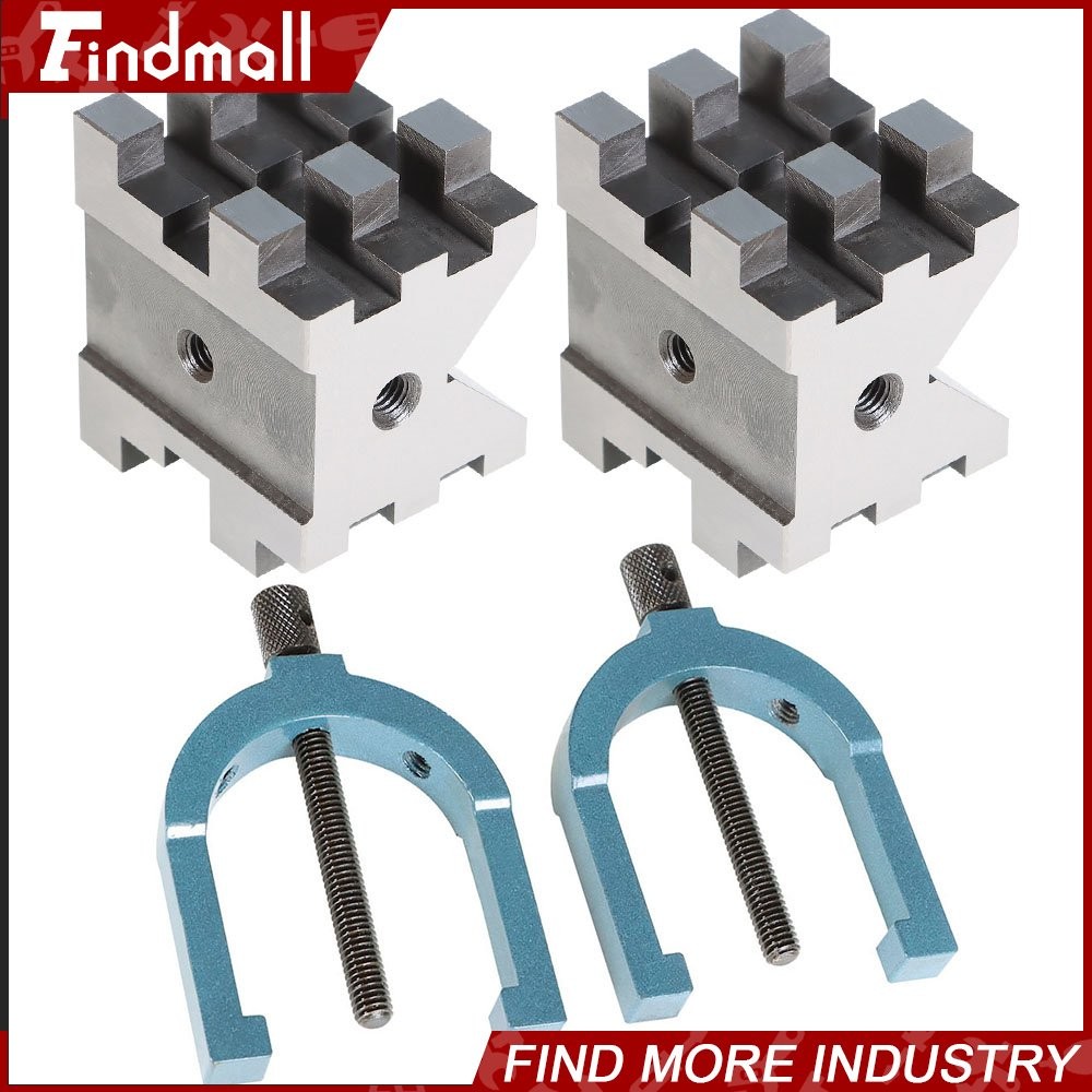 Findmall 2-3/8 inch x 2-3/4 inch x 2 inch Multi-use V-Block and Clamp Set #