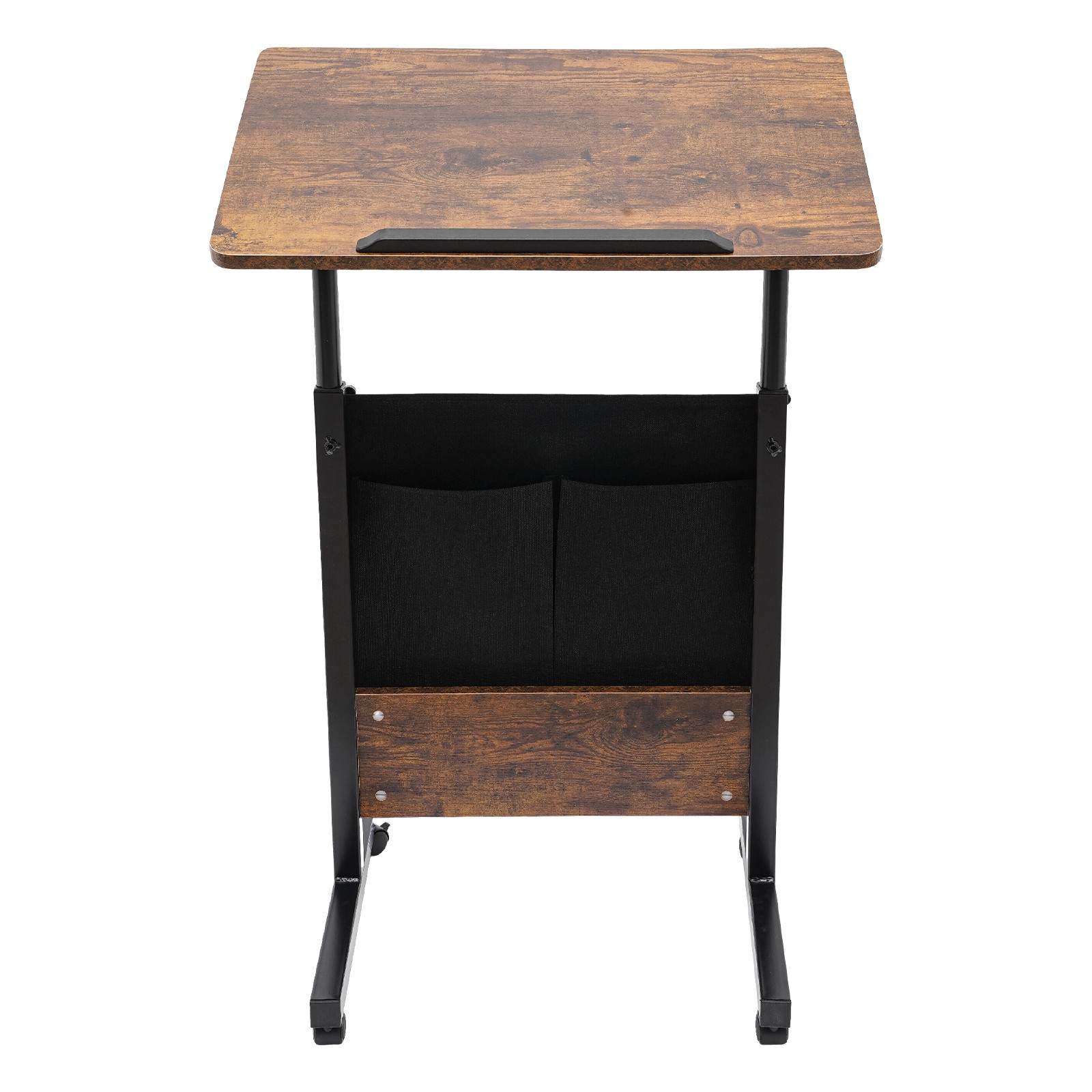 Rolling Adjustable Laptop Desk 32-47in Mobile Standing Table w/ Storage