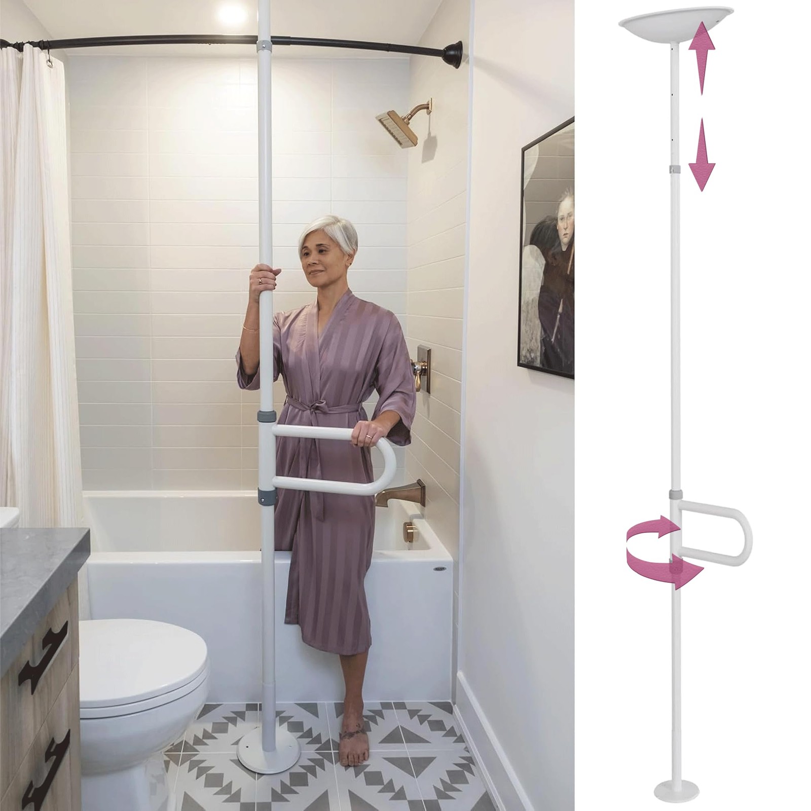 Mybow Bed Rails for Elderly Adults Guard Railing Side Medical Safety Assist Bar