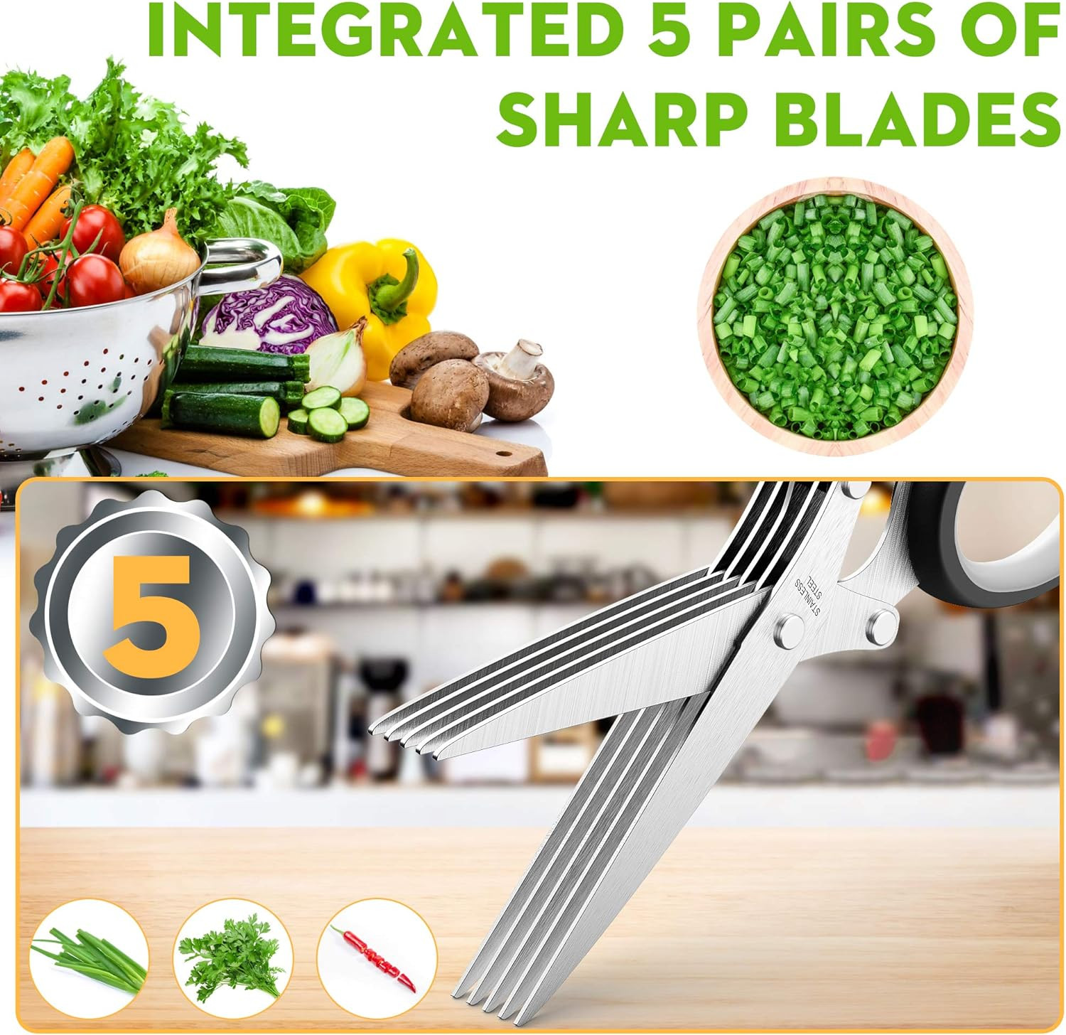 Fun Unique Kitchen Gadgets: Herb Scissors Set - Updated 2025 Cool Kitchen Tools