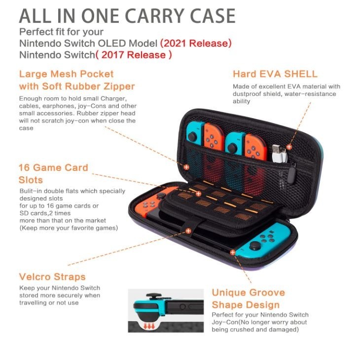 Nintendo Switch Carrying Case OLED CASE ONLY Cat Starry Night NEW