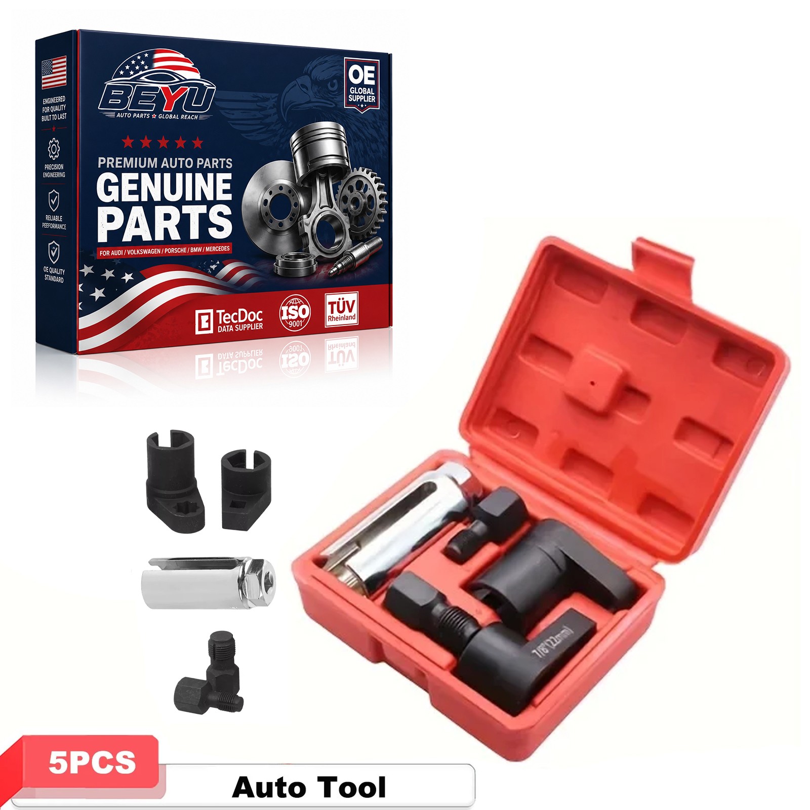 Automotive Oxygen Sensor Socket Removal Tool Set 5Pcs For Cars Trucks Repair