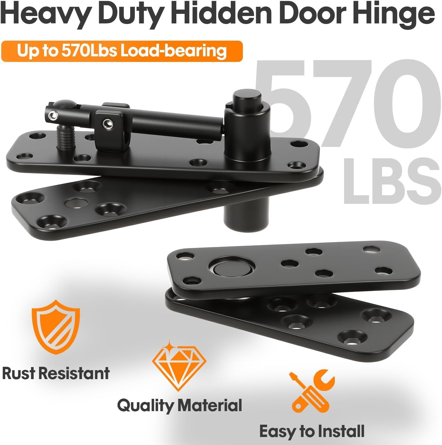 Murphy Door Pivot Hinge Kit Hidden Door Hinge Hardware Kit 570 Lbs Load-Bea