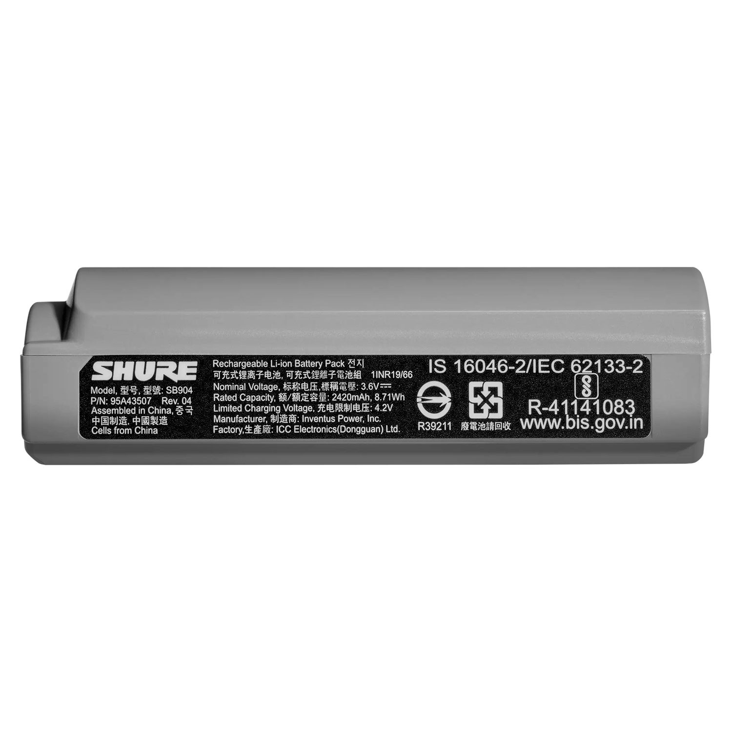 Shure SB904 LITHIUM-ION Rechargeable Battery (Demo Deal)