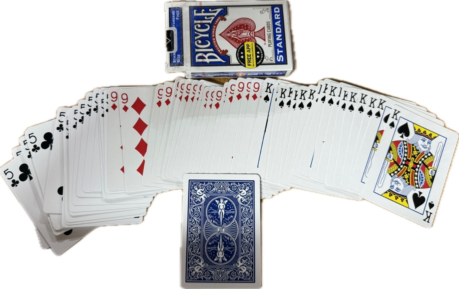 3 Way Bicycle FORCE BLUE 1 Deck Forcing 52 Playing Cards Three 1/3 Same Magic