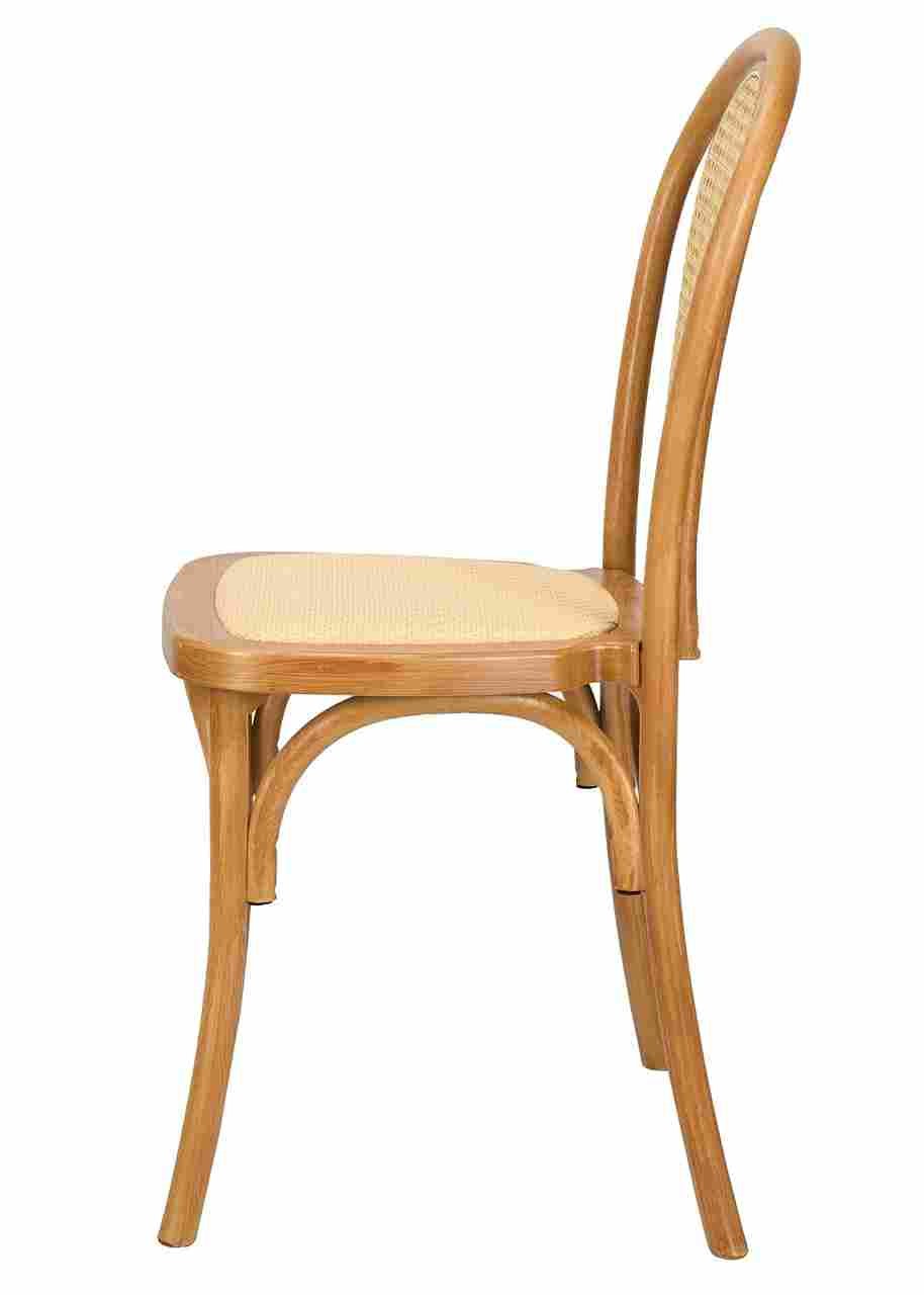 Bentwood Resin Natural Rattan Standard Square Seat with Rattan Back by Chivari