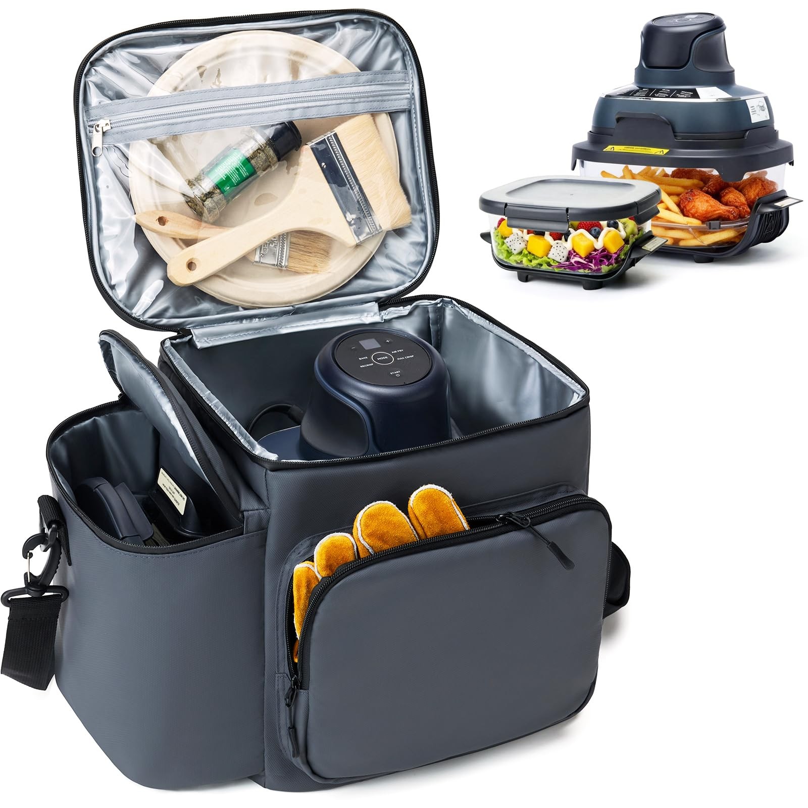 Padded Carrying Case for Ninja Crispi Air Fryer 4QT & 6-Cup Glass Containers,...