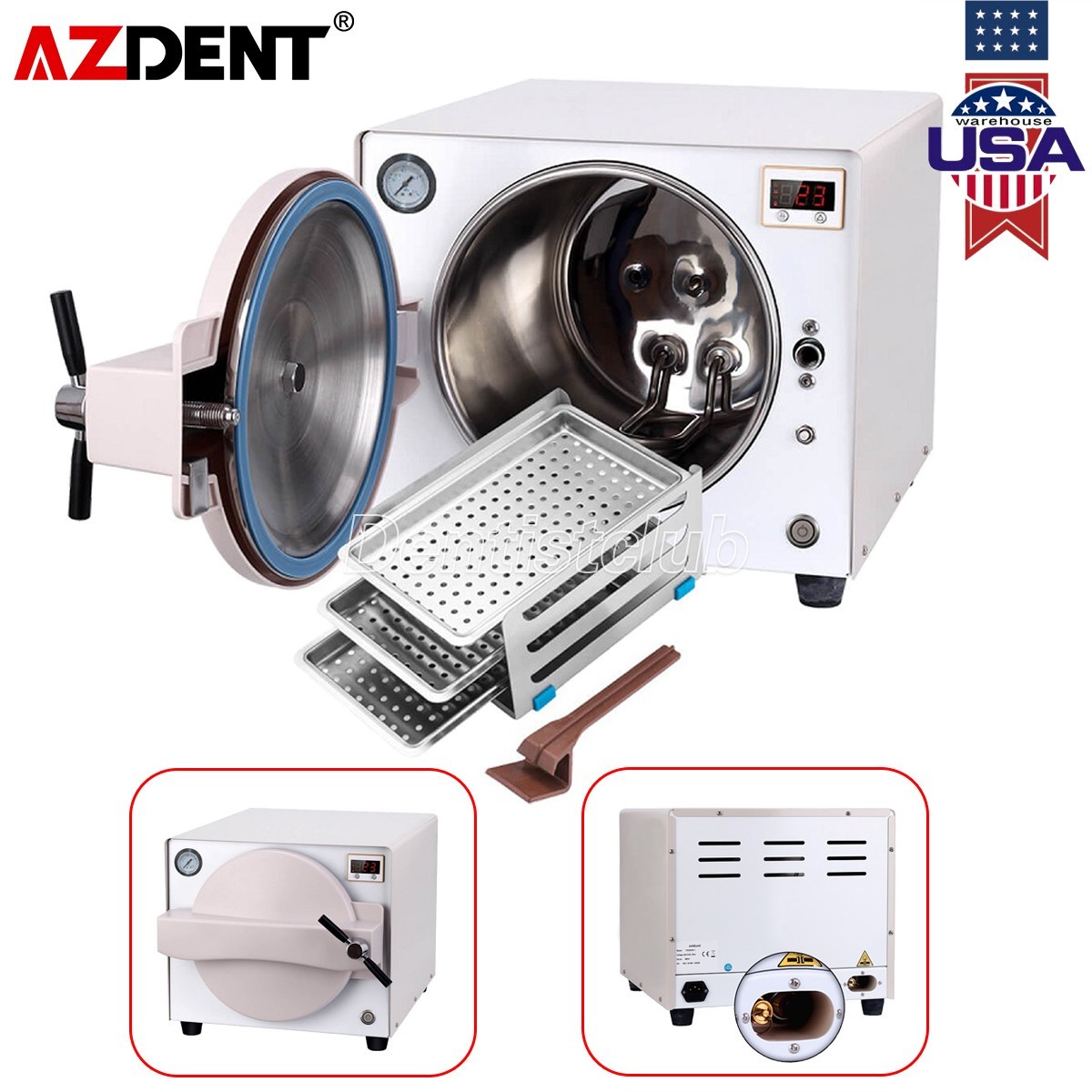 18L Dental Autoclave Steam Sterilizer Medical Sterilization Automatic 1000W