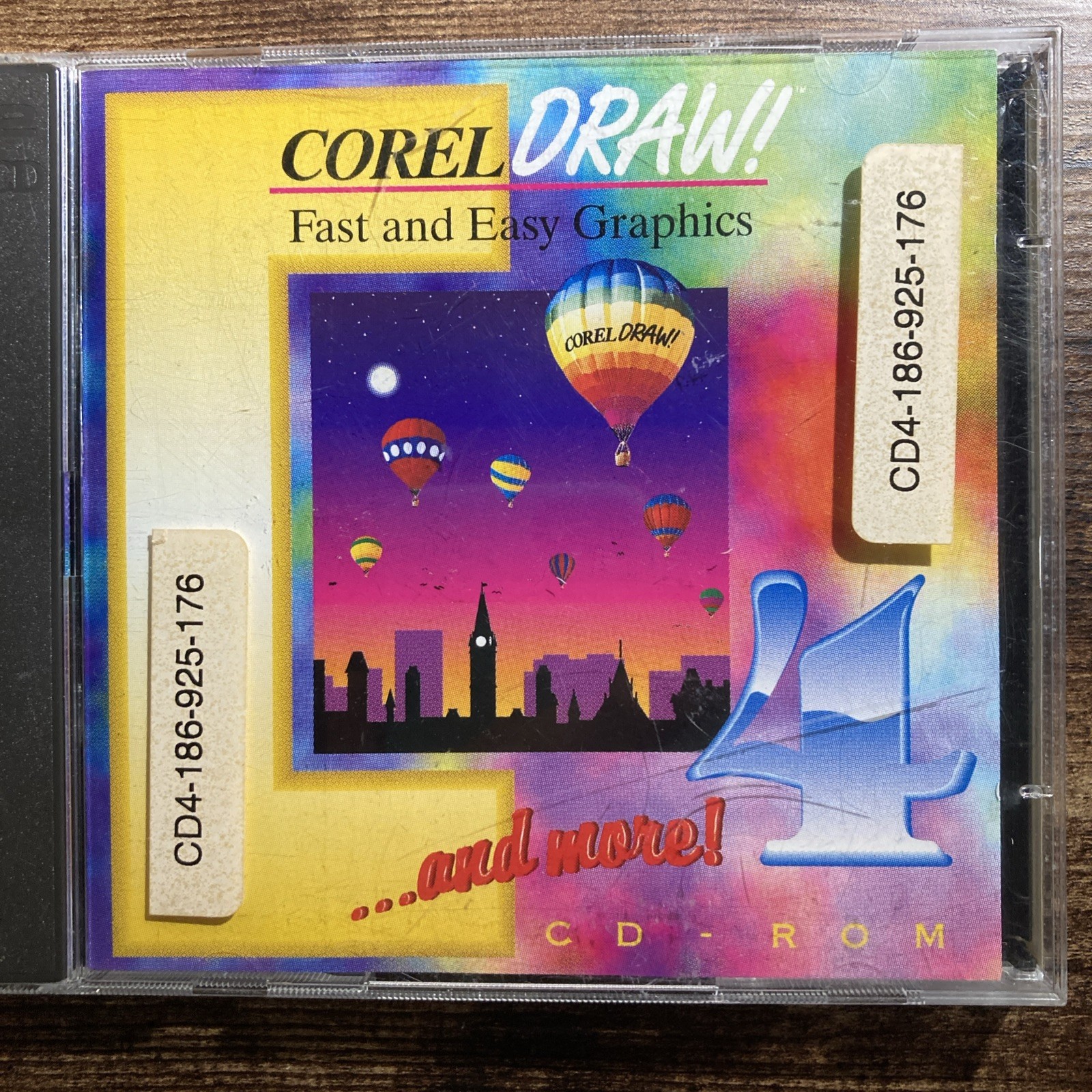 Corel Draw 4 Fast & Easy Graphics PC-CD ROM Windows 2 Disc 1993 Vintage