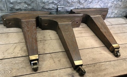 3 Wooden Piano Legs, Ornate Harvest Folk Art Table Legs, Vintage Furniture Legs,