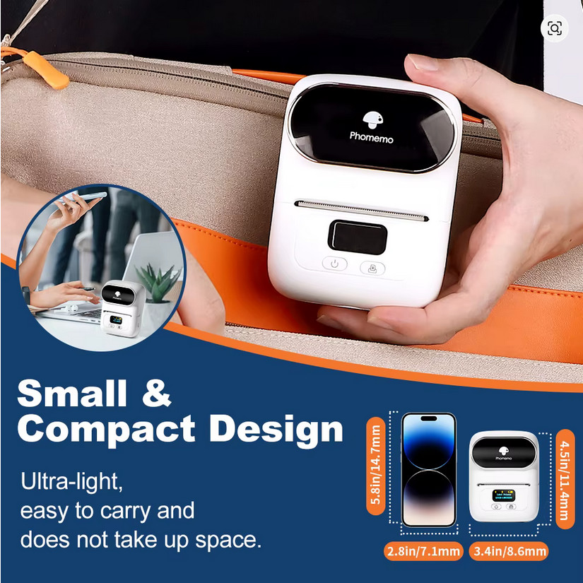 Phomemo M110 Thermal Label Printer Bluetooth Portable Barcode Sticker