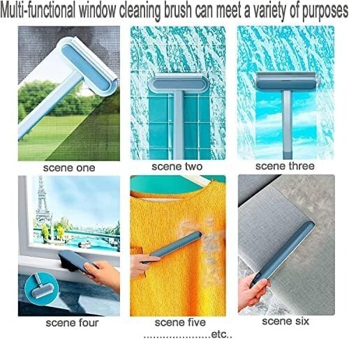 Window Screen Cleaning Brush with Handle – Wet & Dry Cleaner Mesh Screen Cleaner