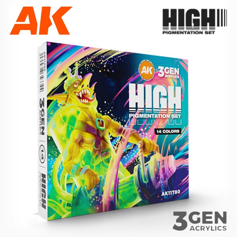 AK Interactive: PUNCH SET - High Pigmentation – 14 Colors 3GEN Paint - AK11780