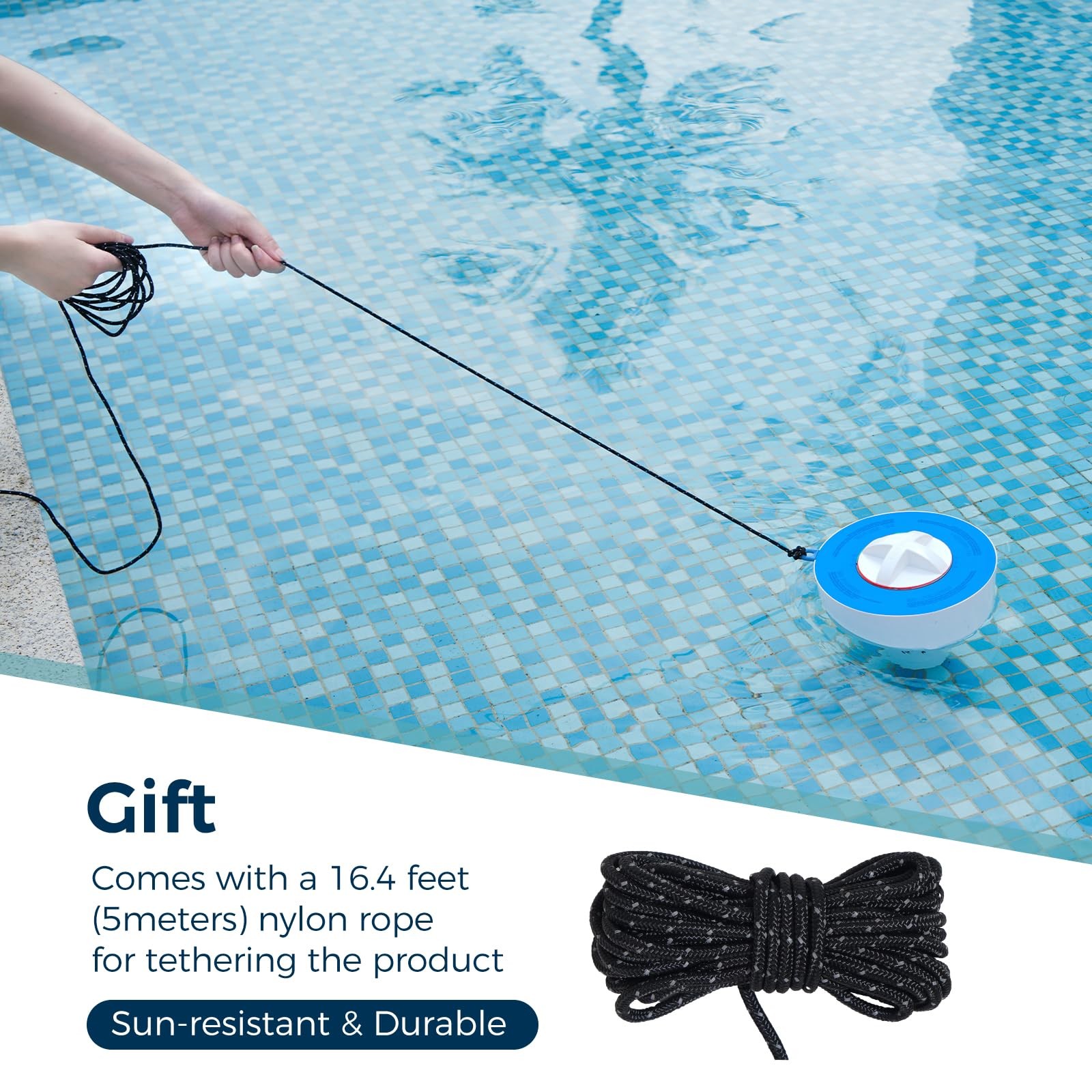 POOL FELLOWS Floating Pool Tablet Dispenser for 3 inch Tablets, Large Capacity