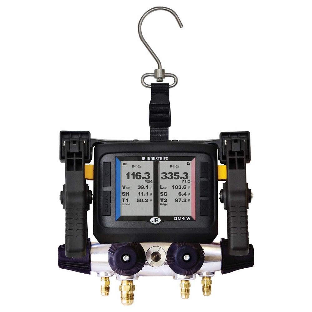 JB INDUSTRIES DM4-ZW Manifold Gauge Kit,5 ft L,3 in Gauge 808Z47