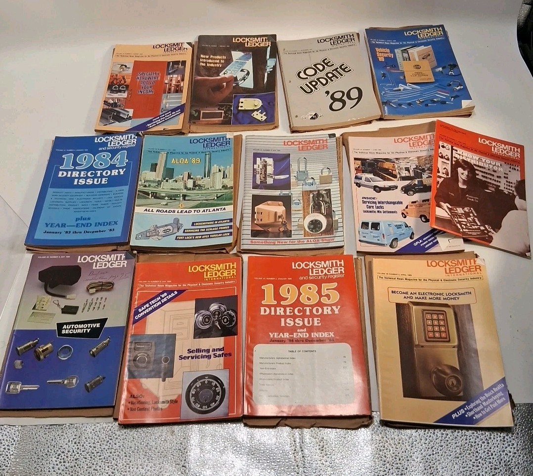 13 Vtg 1980's (Locksmith Ledger International) & Ledger Books Info Codes Etc